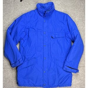 REI 3M Thinsulate Vintage Men's Blue Full‎ Zip Snap Button Parka Jacket Size 2XL